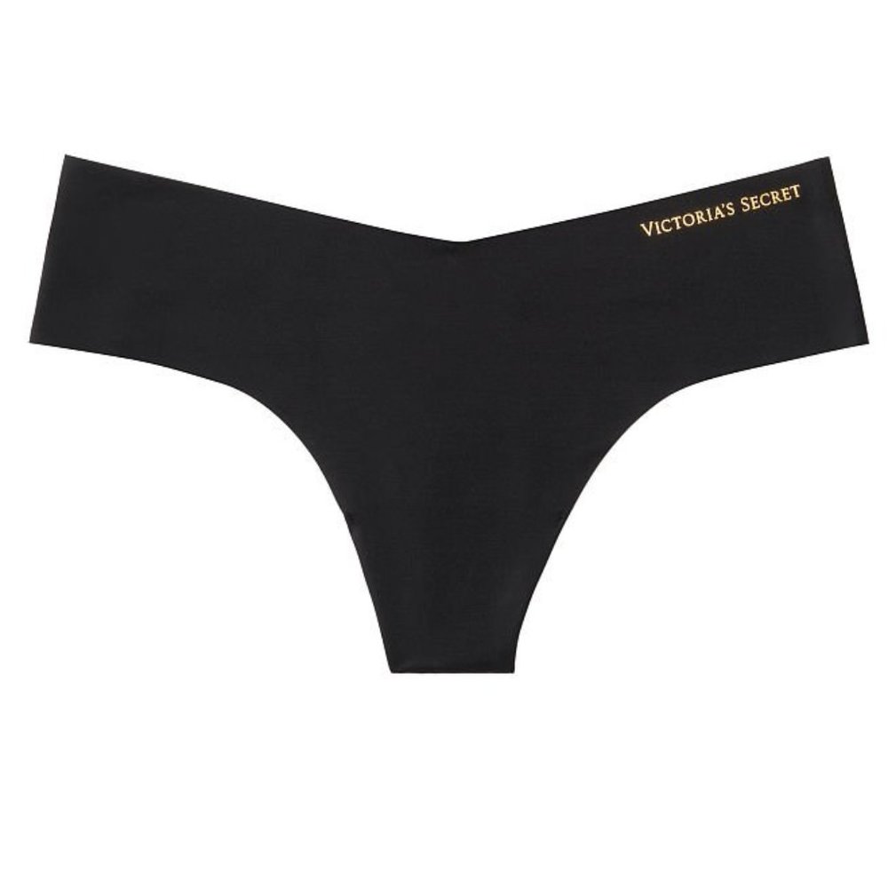 VS XXL SEXY ILLUSIONS BY VICTORIA'S SECRET No-Show Thong Panty Black Classic NWT - Picture 9 of 12
